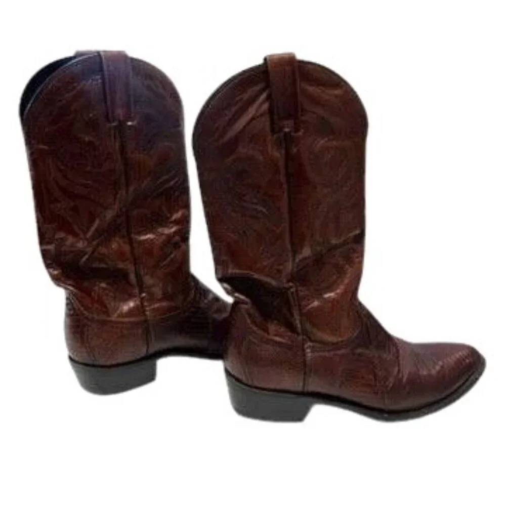 Dan Post men's Ringold Teju Genuine Lizard Skin Western Cowboy Boots, size 11 D